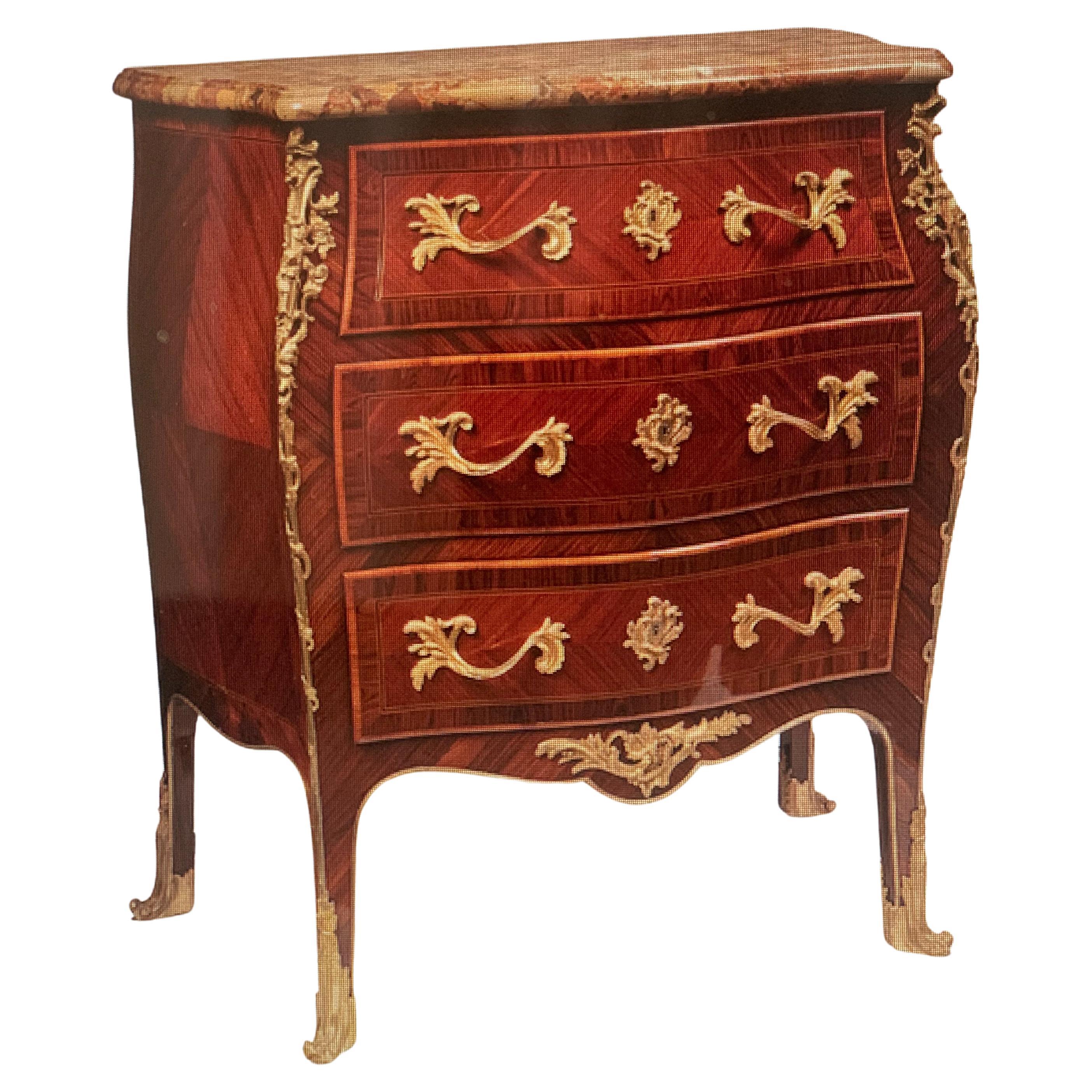 Commode marquetry ormolu bronze by F.Linke For Sale
