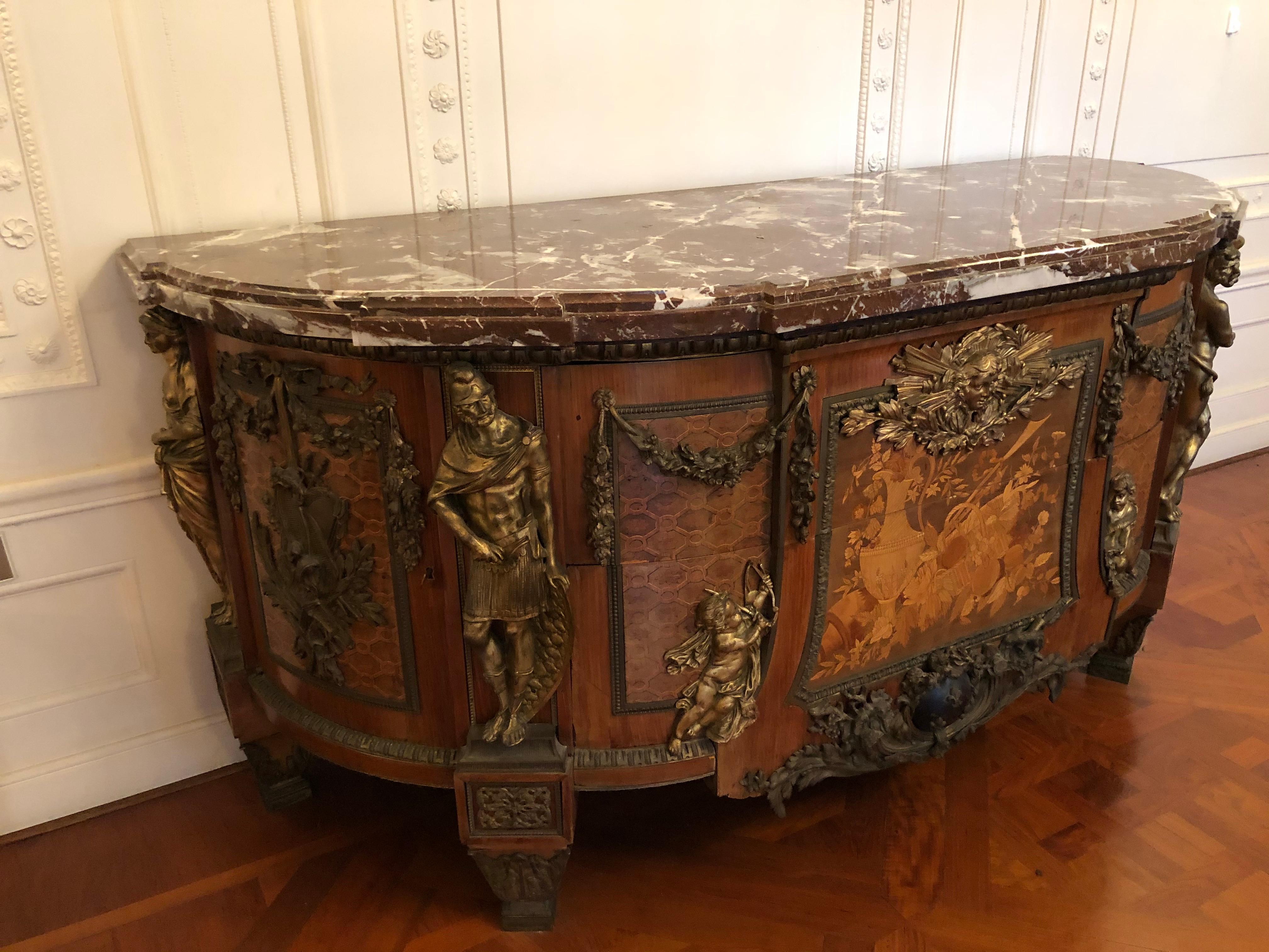 Inlay Commode of the French King Louis XVI, After Henri Riesener, Paris, 19th Century For Sale