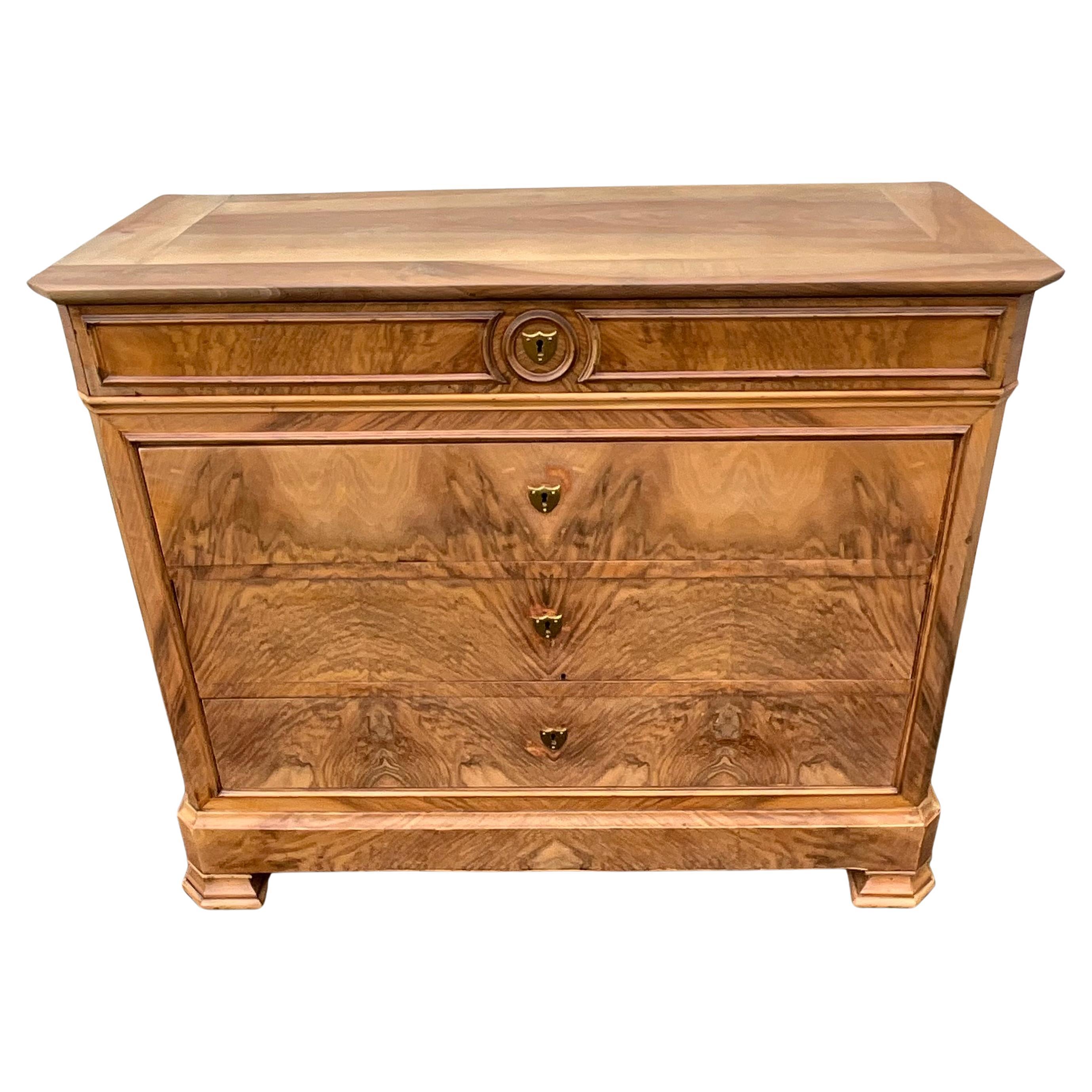 Commode Ronce De Noyer Louis Philippe End 19th For Sale