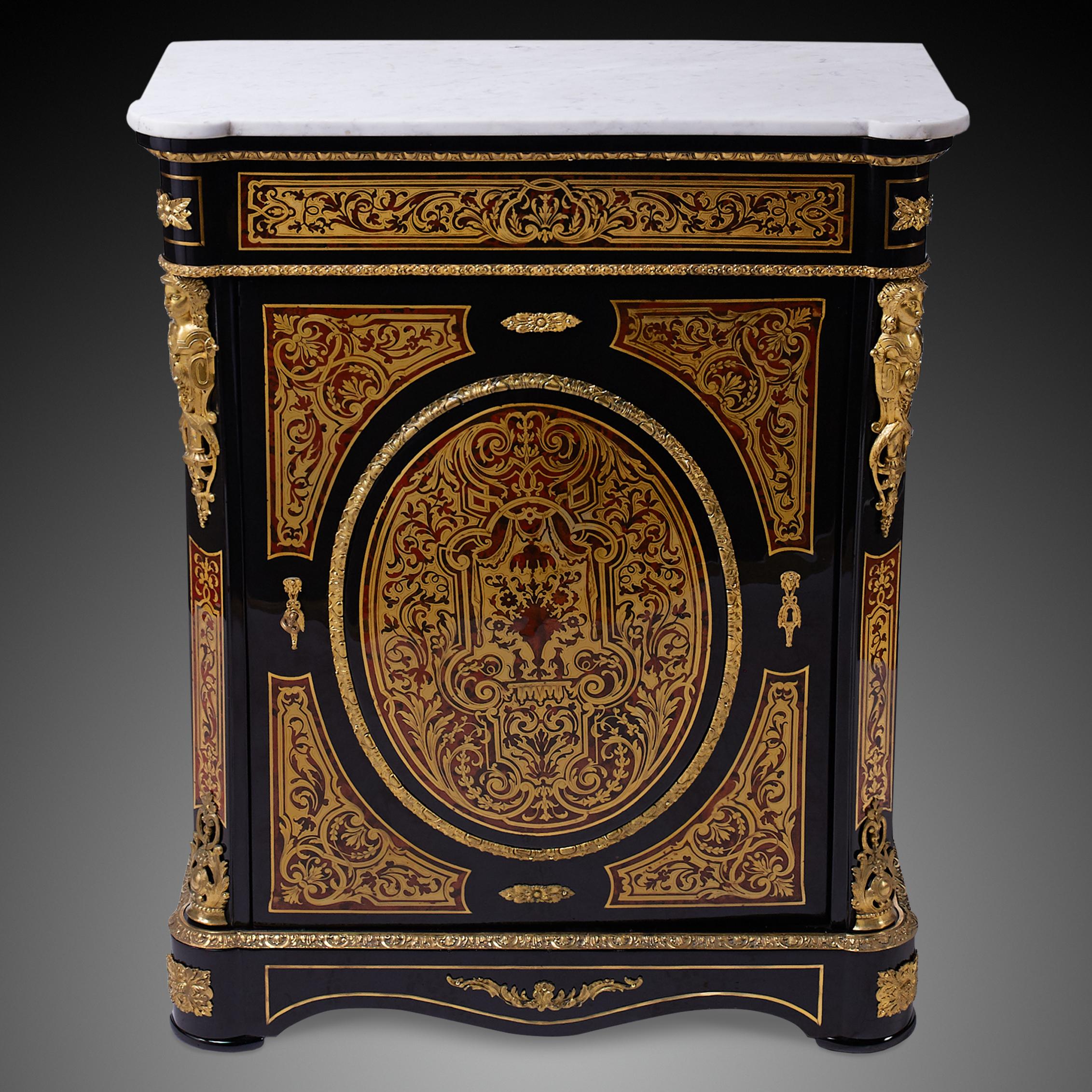 Commode Style Boulle of French 19th Century Napoleon III Period In Excellent Condition For Sale In Warsaw, PL