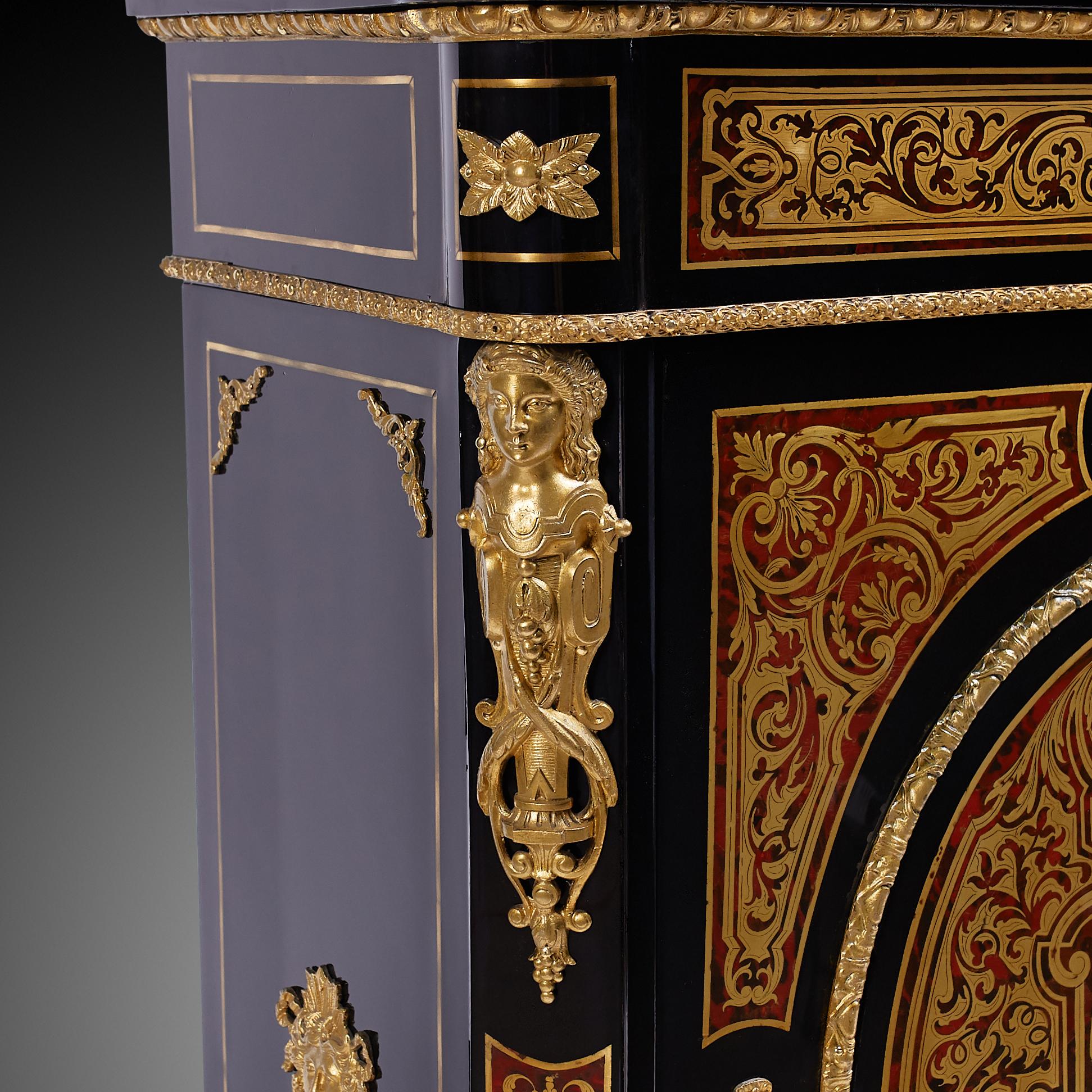 Wood Commode Style Boulle of French 19th Century Napoleon III Period For Sale