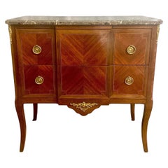 Commode style Transition Louis XV – Louis XVI - Grey marble