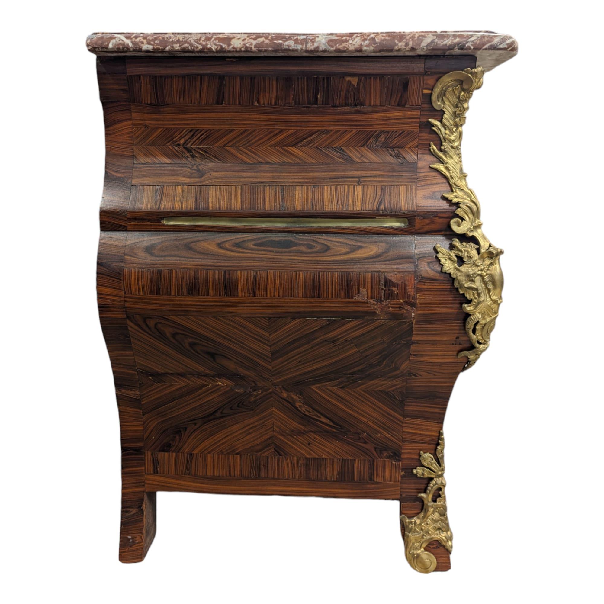 Marble French 18th Century Rosewood Tombeau Chest of drawers  For Sale