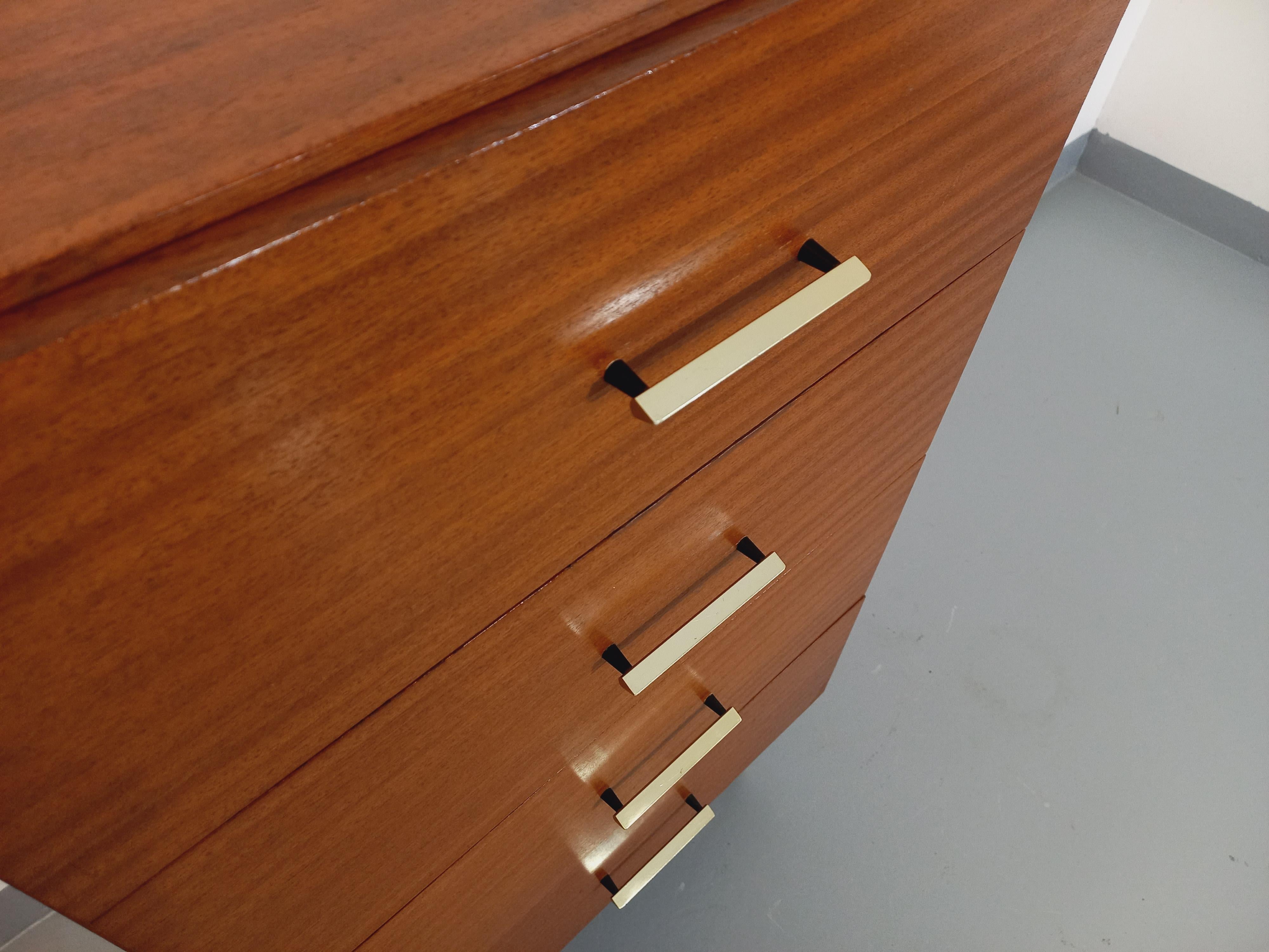 Mid-Century Modern Commode type chiffonnier vintage style scandinave en teck des années 50 60