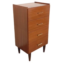 Commode type chiffonnier vintage style scandinave en teck des années 50 60