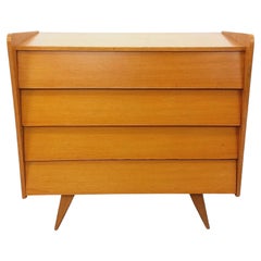 Commode vintage en bois de chêne clair des années 50 60