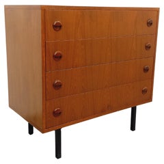 Kommode vintage style scandinave en teck et métal noir des années 60