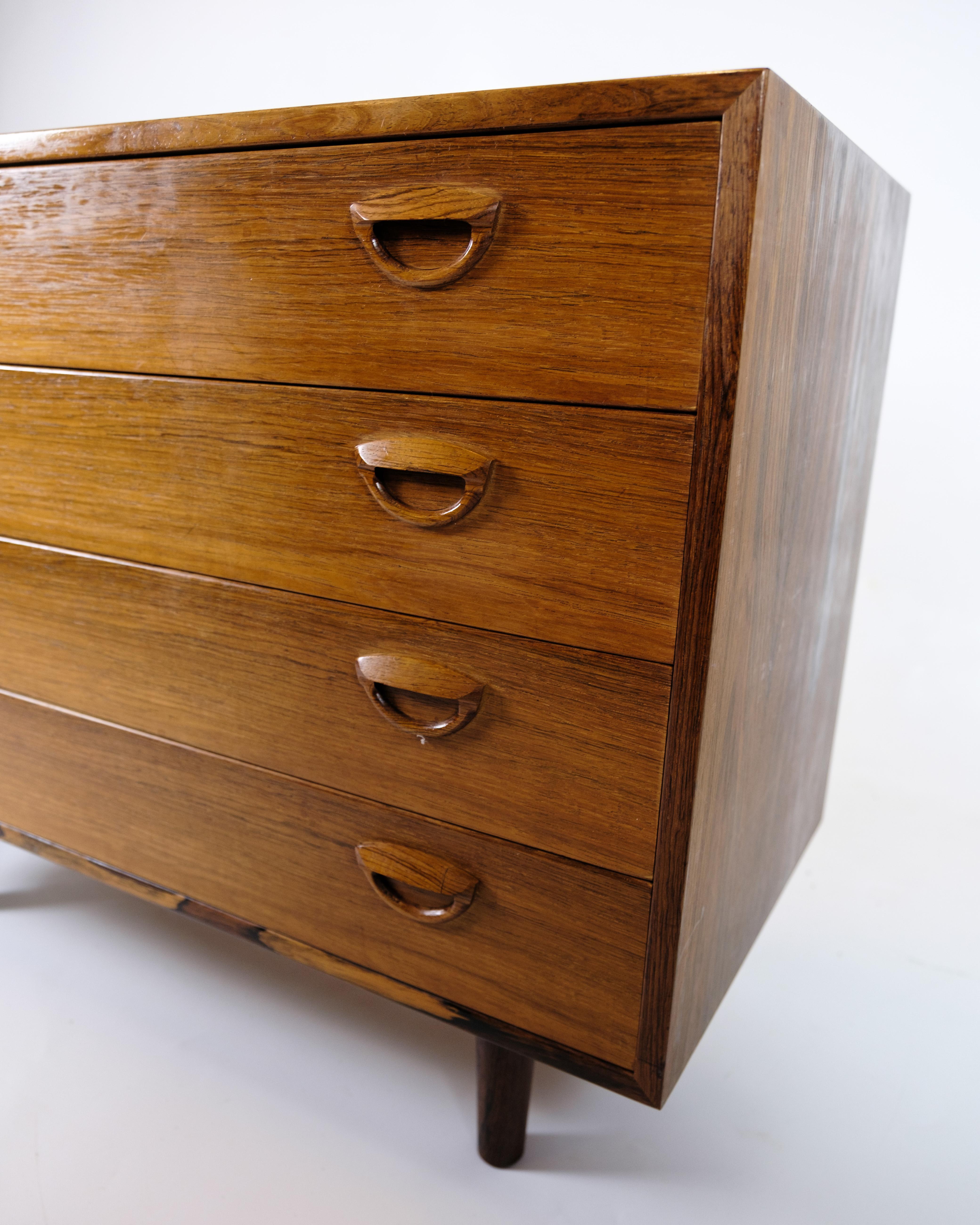 Commode With Four Drawers Made In Rosewood By Kai Kristiansen From 1960s For Sale 1