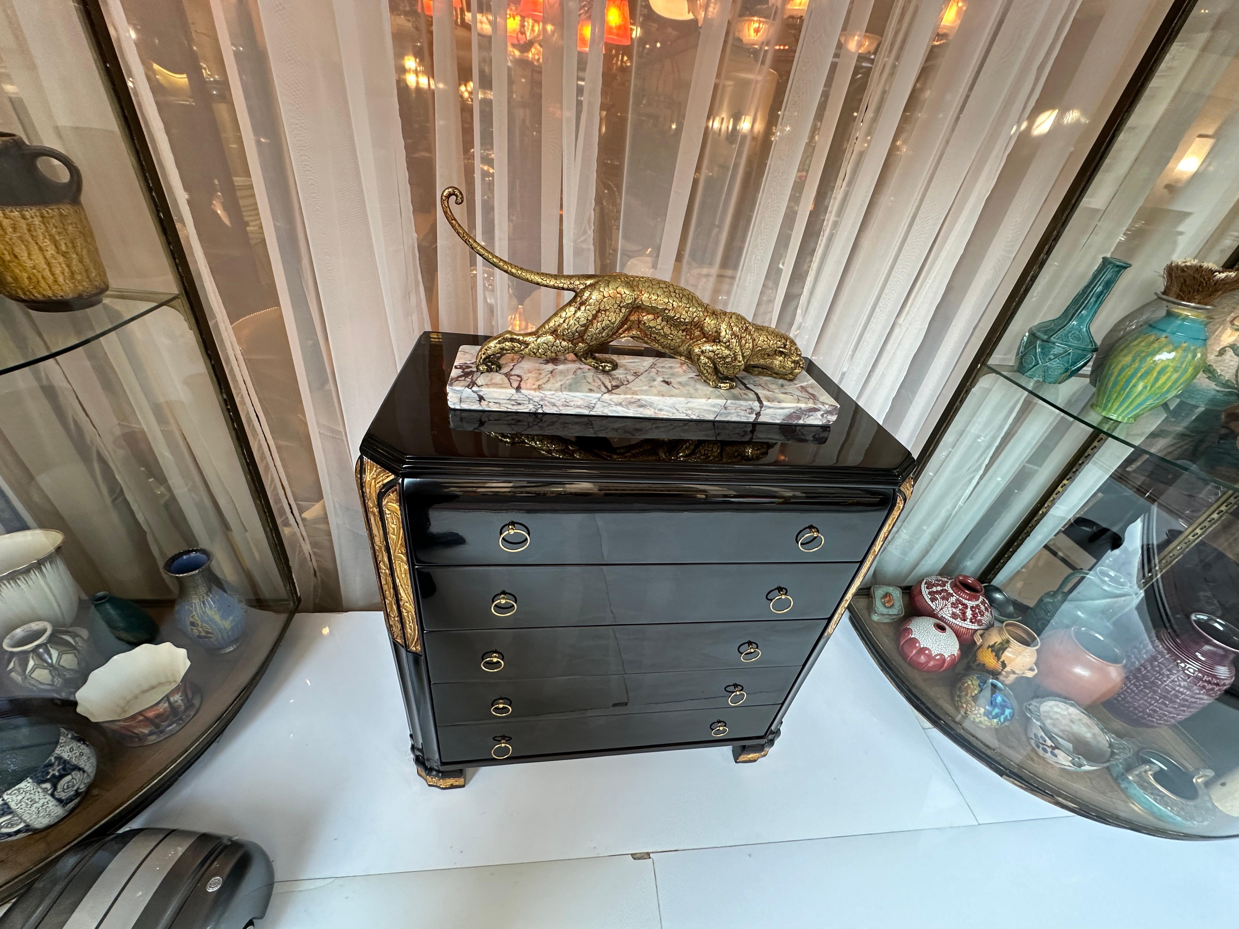 Kommoden im Art déco-Stil aus Holz, 1920, Frankreich im Angebot 5