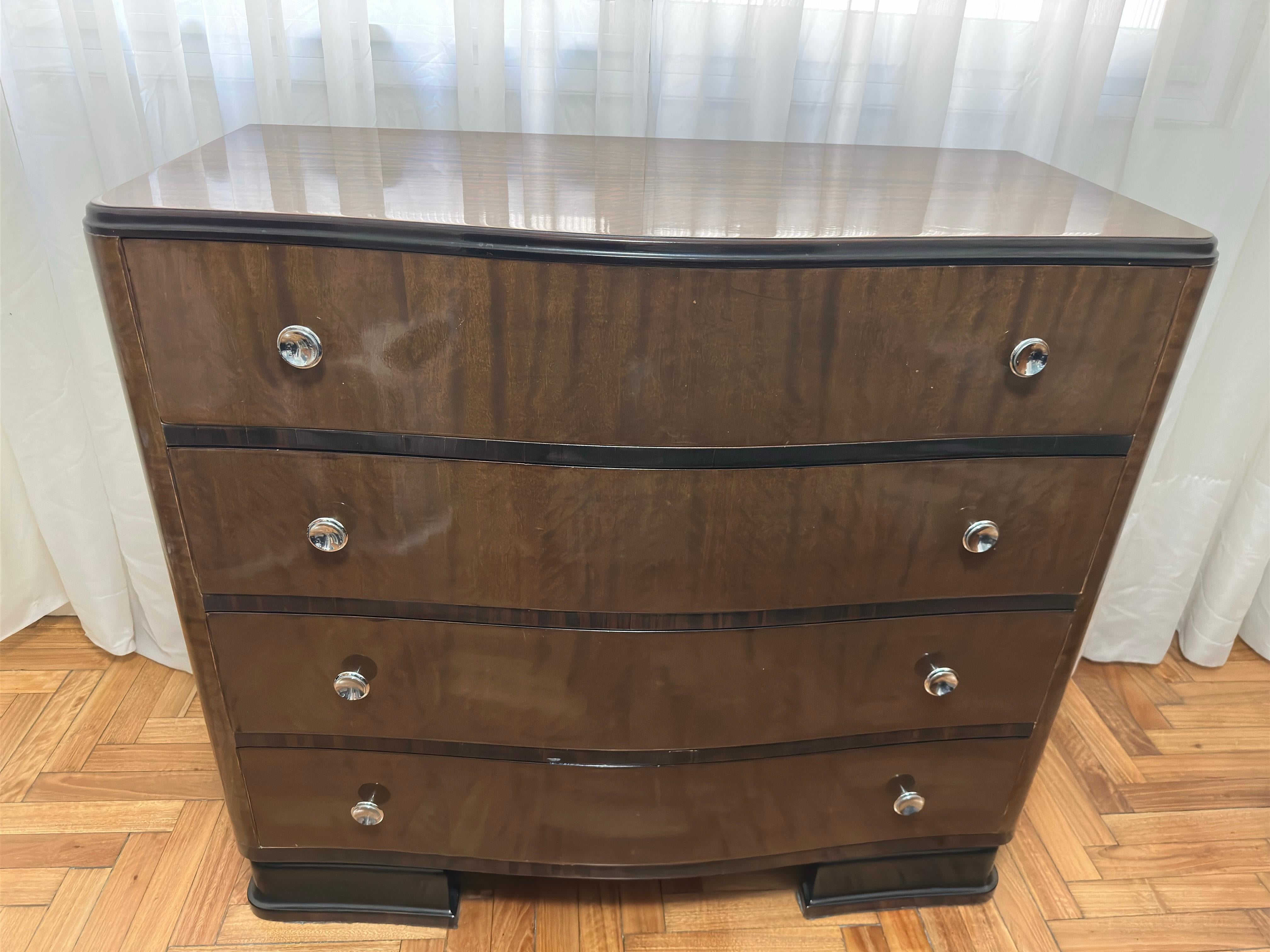 Foglia d’oro Commodes Art Déco in Wood, 1920, Francia in vendita