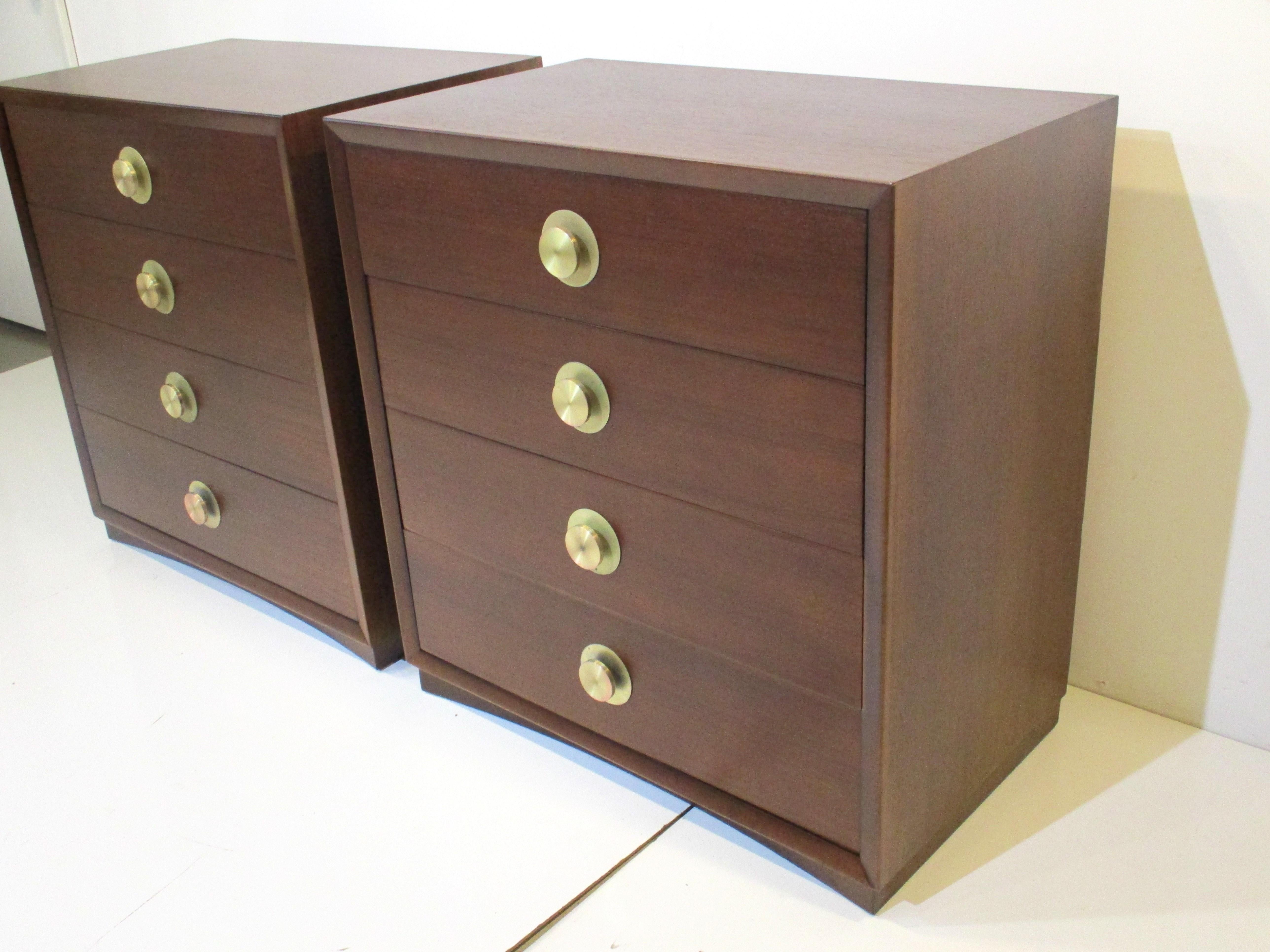 Mid-Century Modern Commodes / Nightstand Chests in the Style of Widdicomb