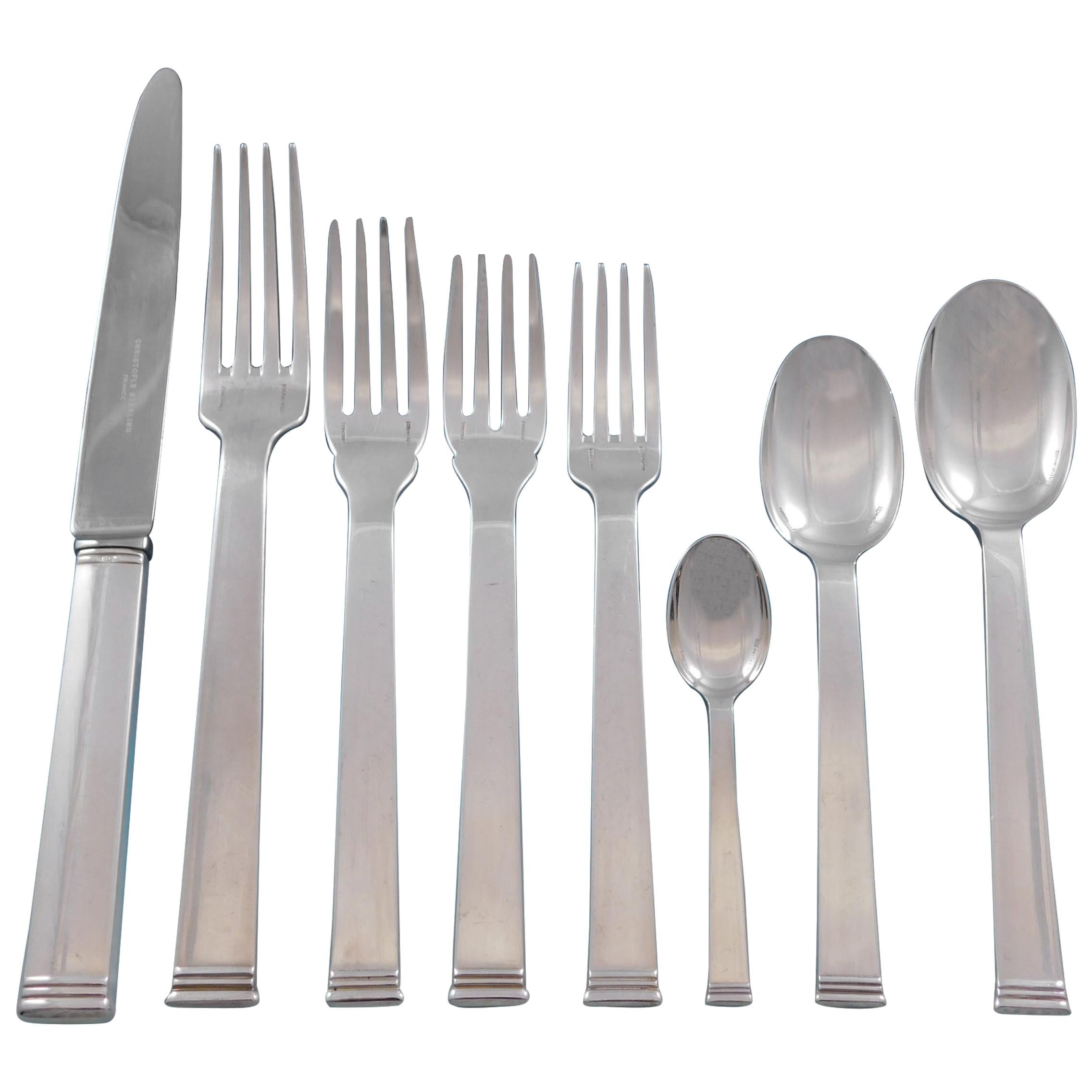 Commodore by Christofle France Sterling Silver Flatware Service Set 65 Pc Dinner