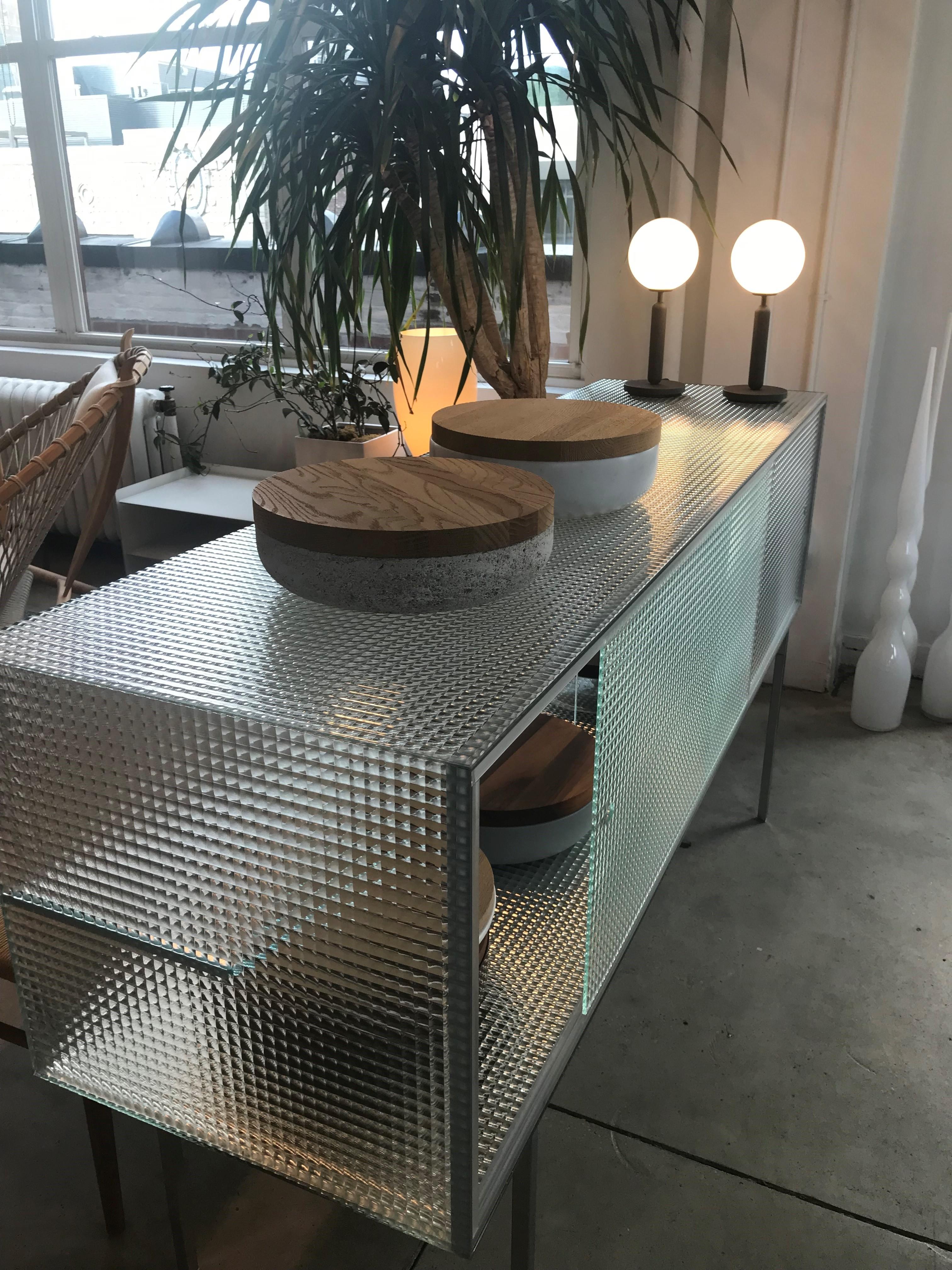 Rechteckige Kommodore-Glasaufbewahrung, von Piero Lissoni aus Glas Italia, in SCHLUSSVERKAUF (Silber) im Angebot