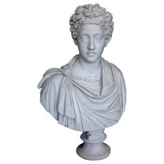 Vintage Commodus Roman Emperor Marble Bust Sculpture, 20th Century