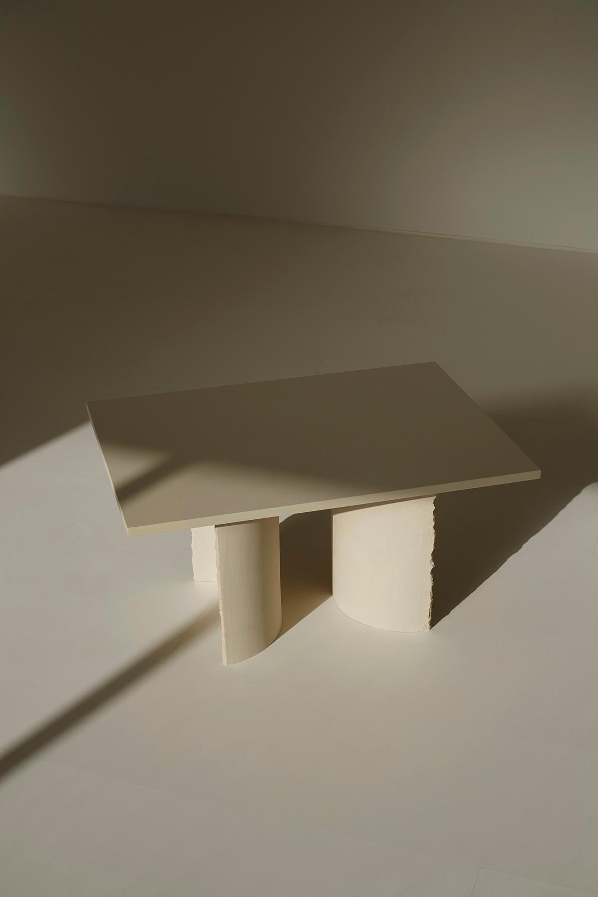 Contemporary Common Effort Hand-Sculpted Black Clay Table by Sanna Völker