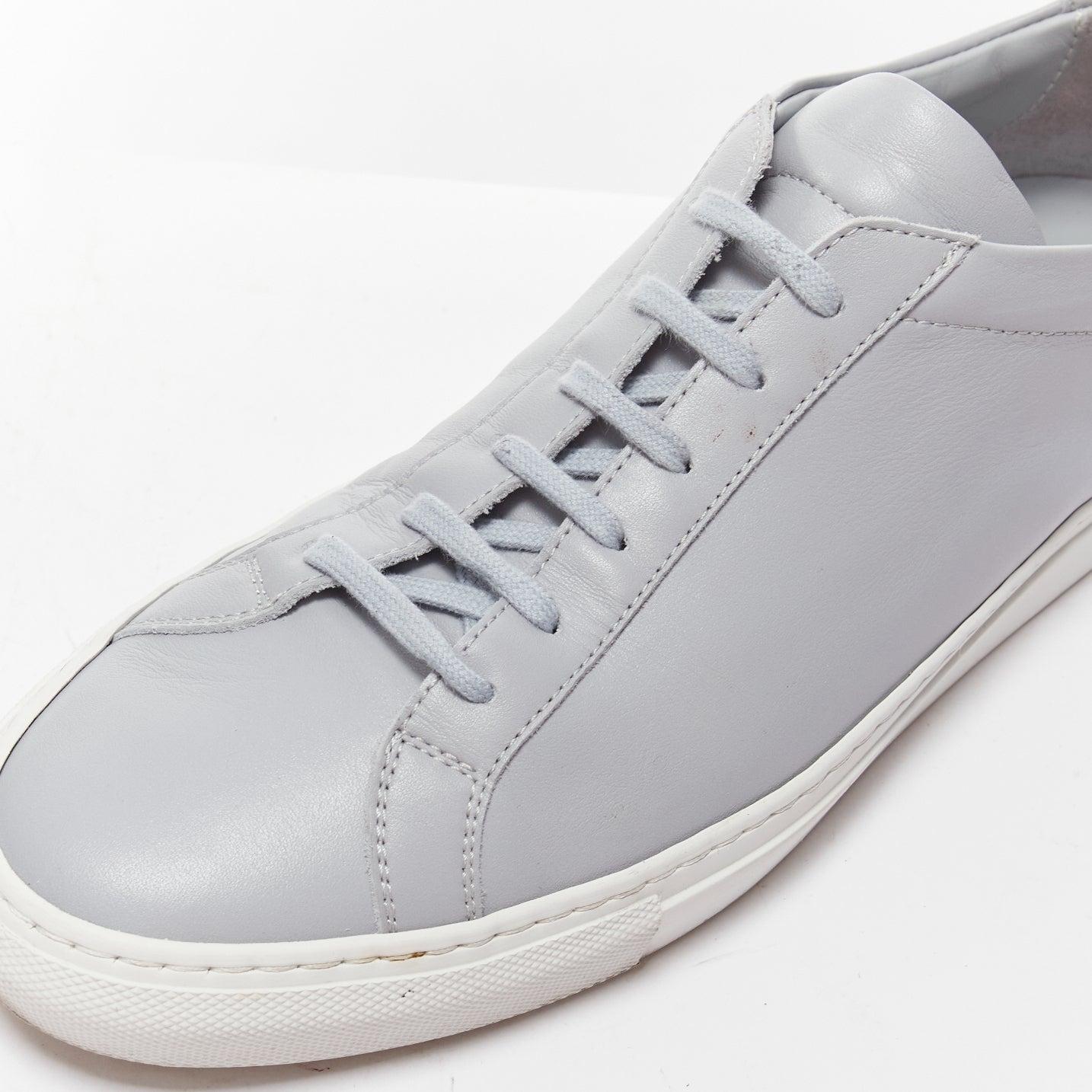 COMMON PROJECT Achilles grey leather gold foil lettering low sneakers EU42 2