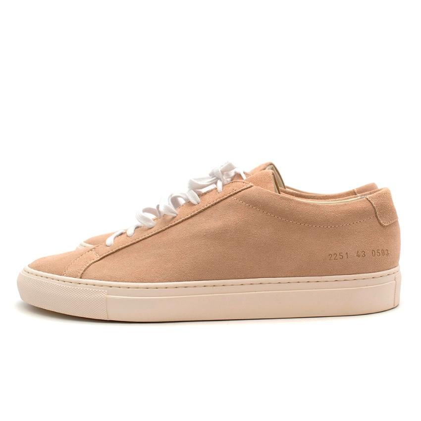 Beige Common Projects Achilles Low Amber Suede Sneakers - Size EU 43