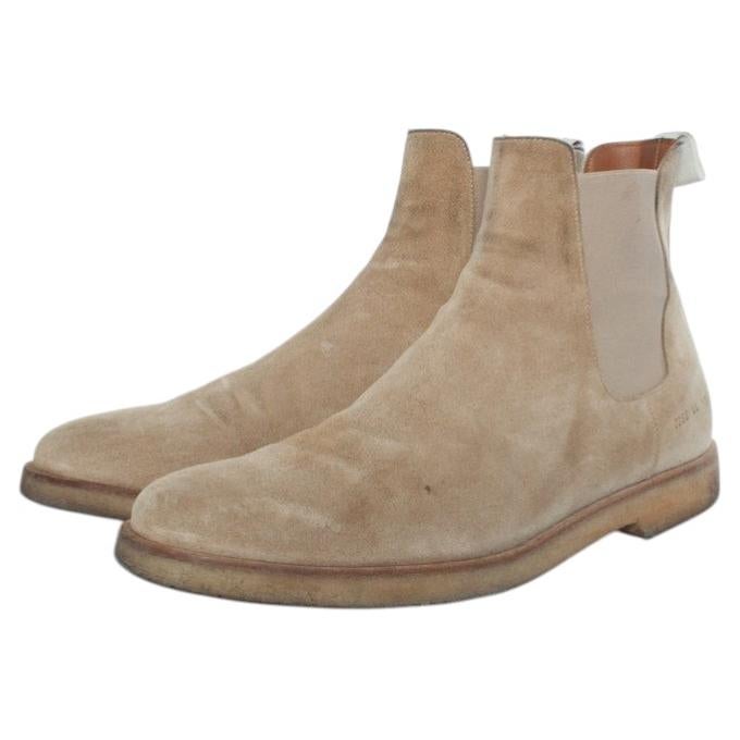 Common Projects, Beige suede Chelsea boots For Sale