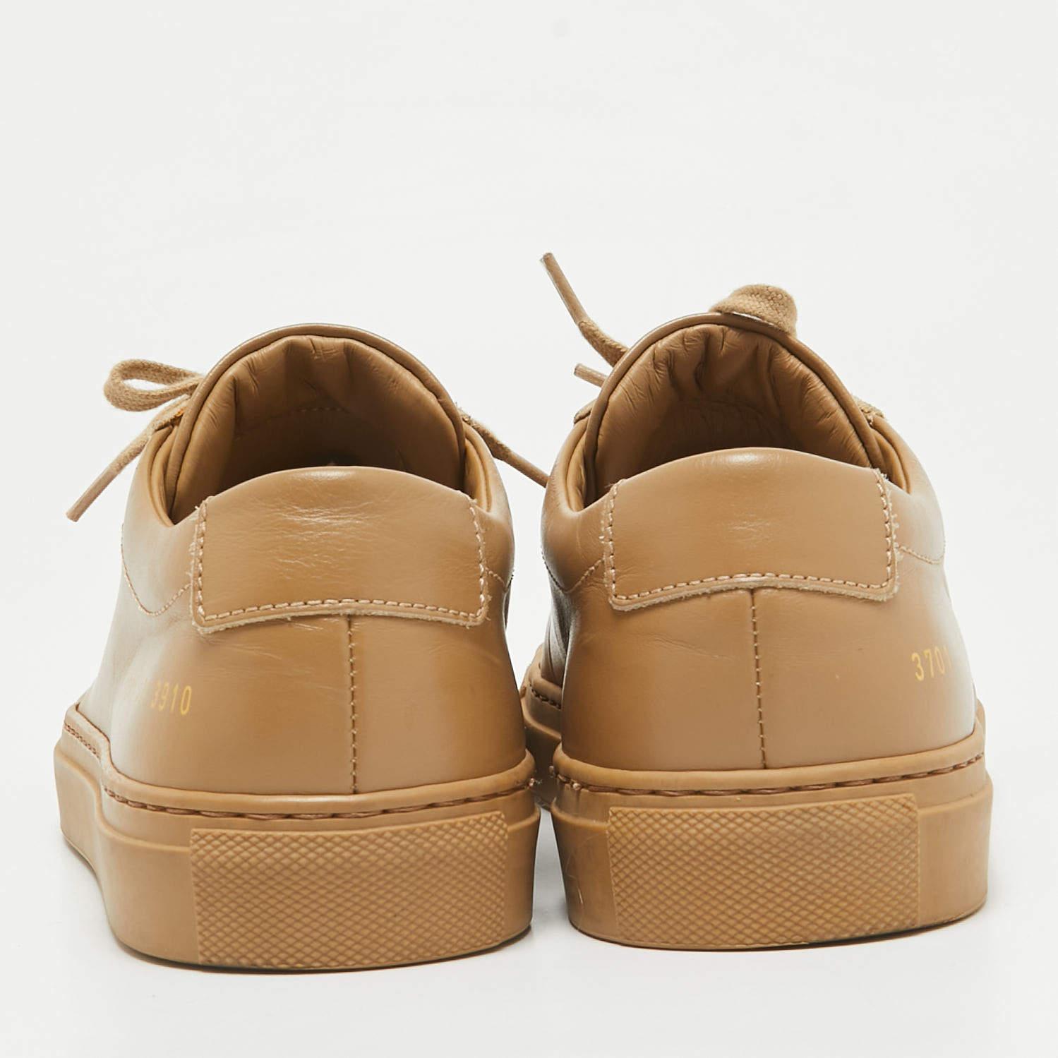 Common Projects Brown Leather Achilles Sneakers Size 37 For Sale 1
