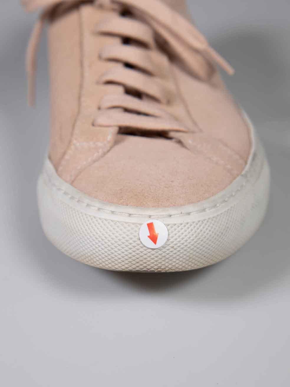 Common Projects Pink Suede Achilles Low Trainers Size IT 35 For Sale 2