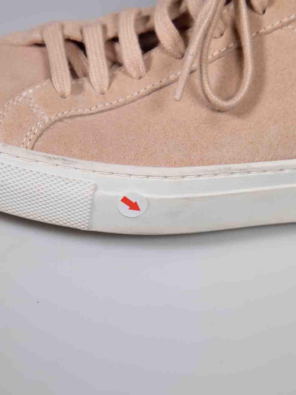 Common Projects Pink Suede Achilles Low Trainers Size IT 35 For Sale 3