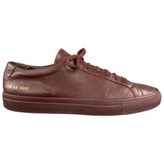 COMMON PROJECTS Taille 10 Bourgogne Achilles Low Bordeaux Sneakers