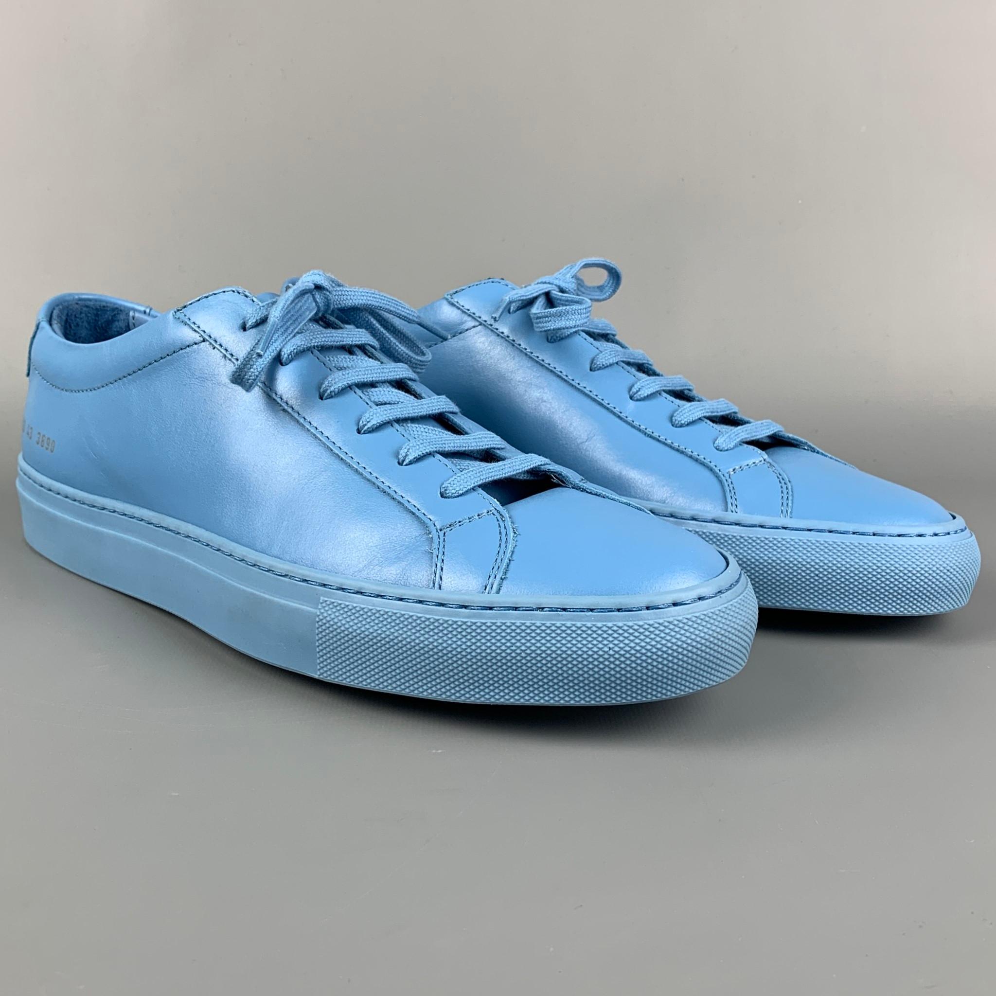 COMMON PROJECTS sneakers comes in a light blue leather featuring a rubber sole and a lace up closure. Made in Italy. 

New With Box. 
Marked: 1528 43 3890
Original Retail Price: $411.00

Outsole: 12 in. x 4.25 in. 