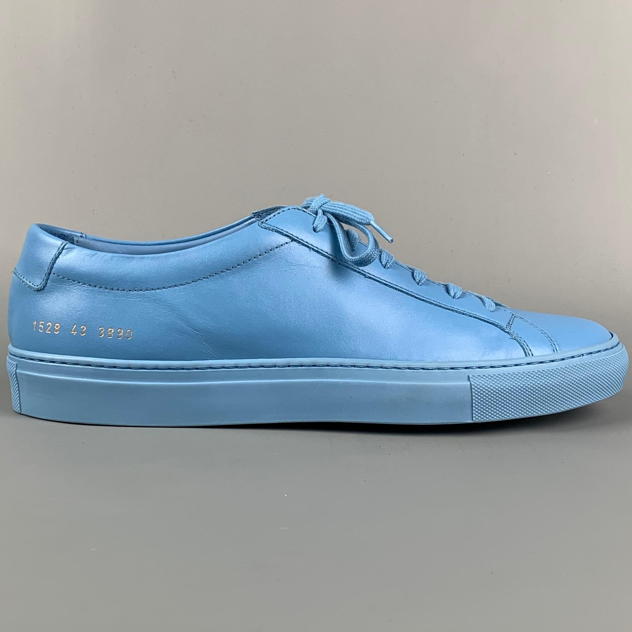 COMMON PROJECTS Size 10 Light Blue Leather Sneakers at 1stDibs | common  projects light blue