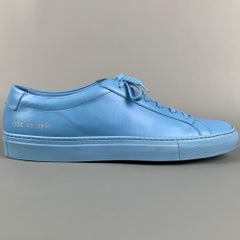COMMON PROJECTS Size 10 Light Blue Leather Sneakers