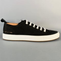 COMMON PROJECTS Size 11 Black White Canvas Lace-Up Sneakers