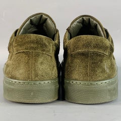 COMMON PROJECTS Size 11 Green Olive Suede Low Top Sneakers