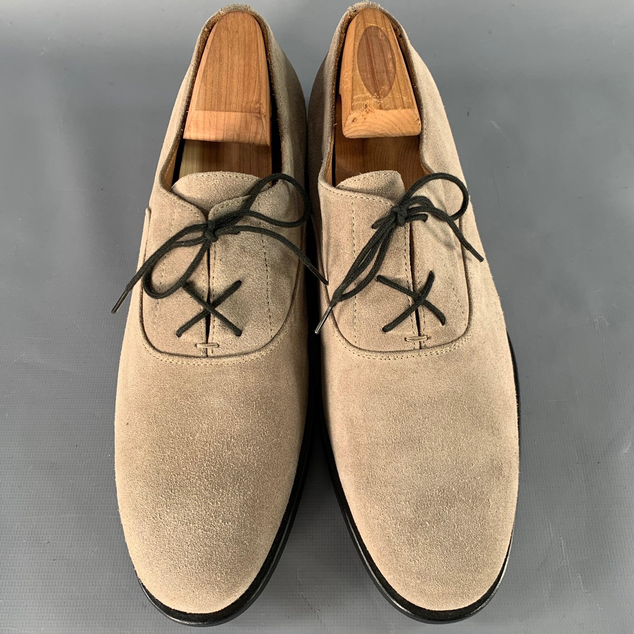 Women's COMMON PROJECTS Size 11 Taupe Suede Lace-Up Oxford Shoes For Sale