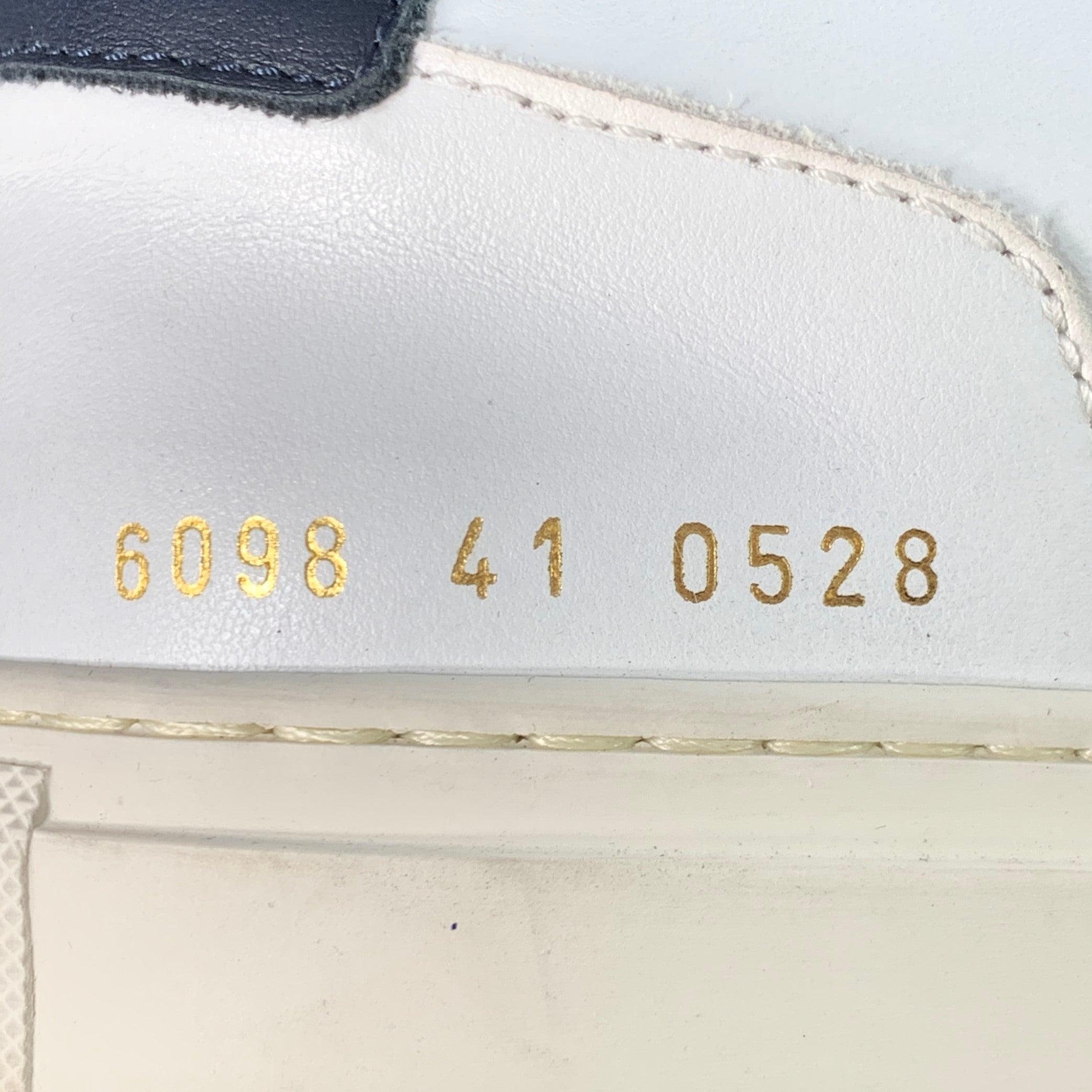 COMMON PROJECTS Size 11 White Black Leather Lace-Up Low Top Sneakers For Sale 3