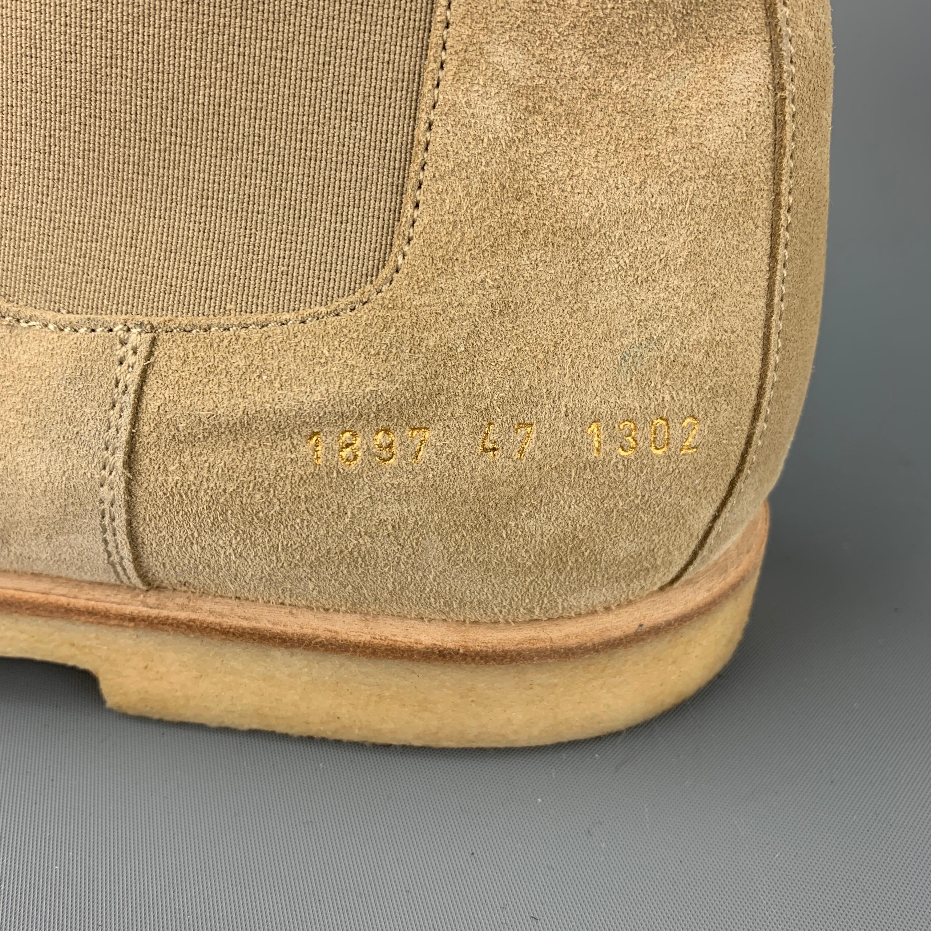 COMMON PROJECTS Size 14 Beige Suede Pull On Chelsea Boots In Good Condition In San Francisco, CA