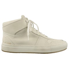 COMMON PROJECTS Size 7 Off White Solid Leather High Top Sneakers