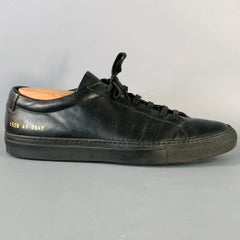 COMMON PROJECTS Größe 8 Schwarze Low Top-Turnschuhe aus Leder