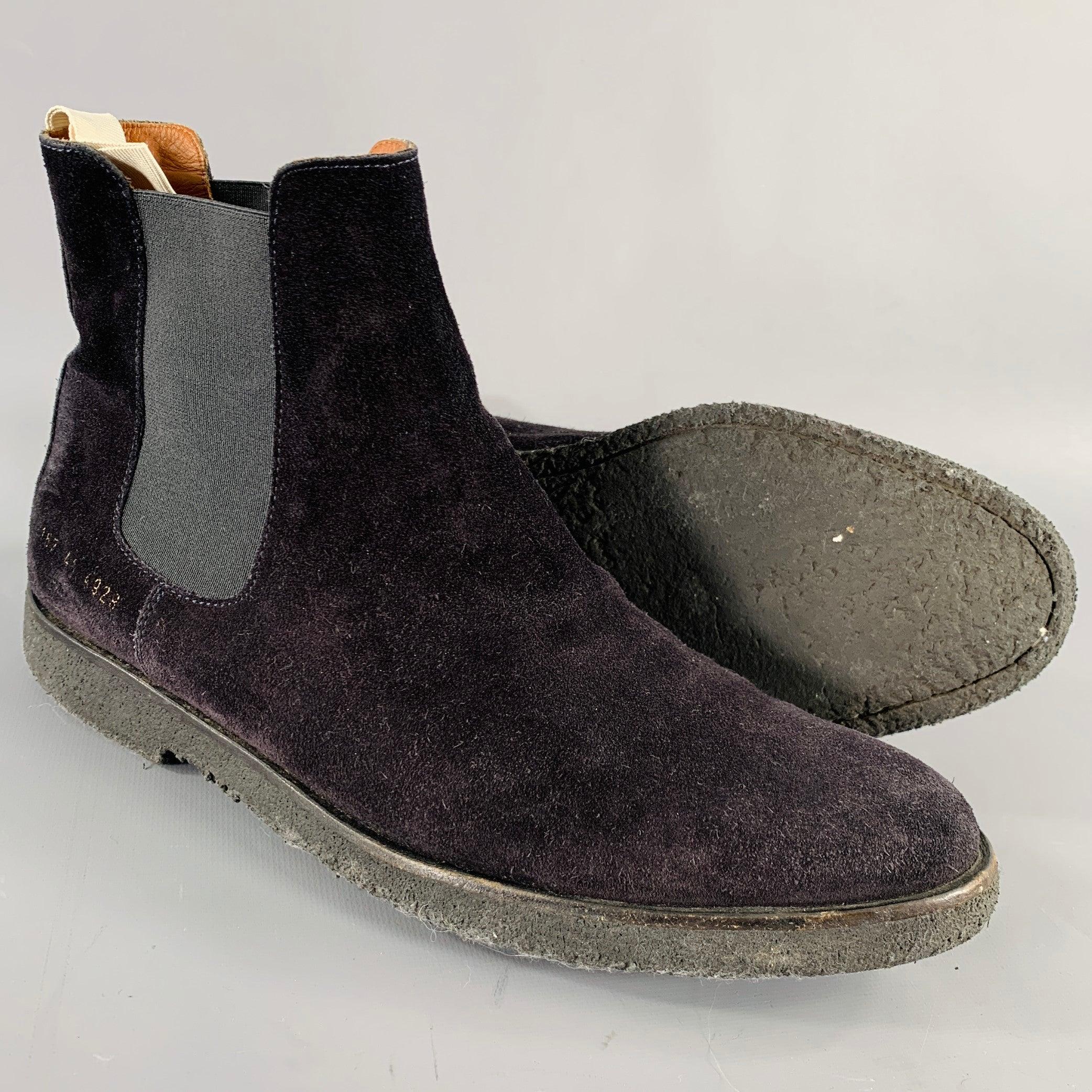COMMON PROJECTS Size 8 Black Suede Chelsea Boots For Sale 1