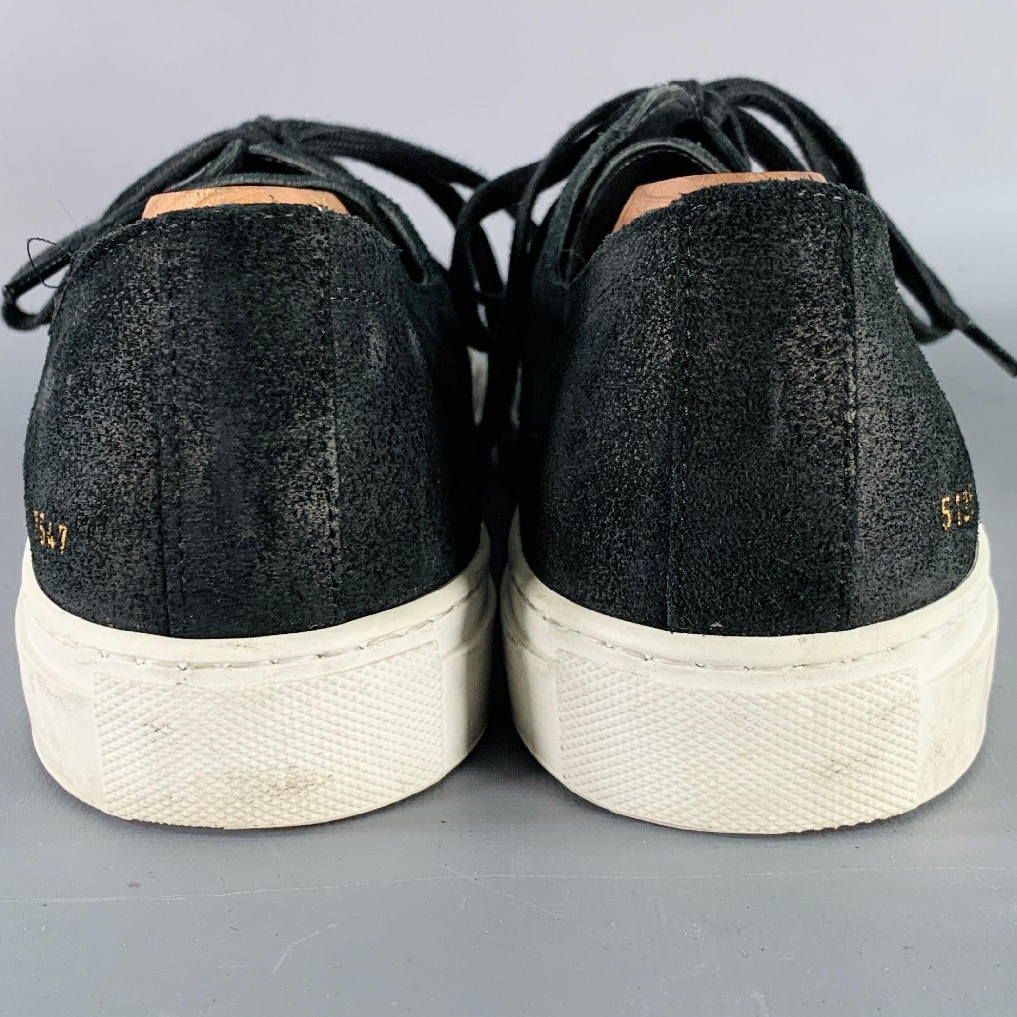 Common Projects misura 8 scarpe da ginnastica basse in pelle scamosciata nera In condizioni buone in vendita a San Francisco, CA