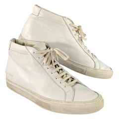 COMMON PROJECTS Size 8 White Leather Lace Up Sneakers