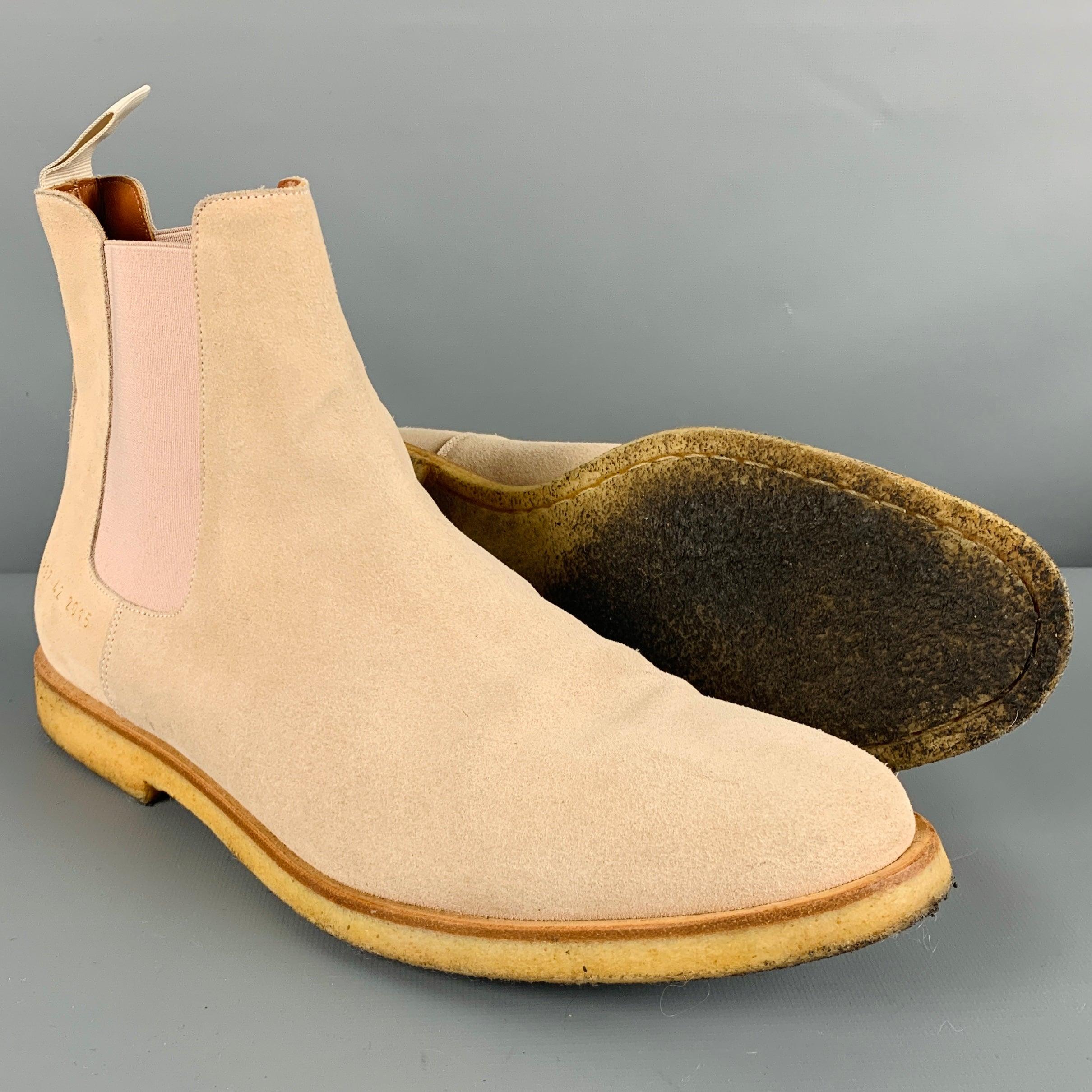 COMMON PROJECTS Size 9 Beige Suede Chelsea Ankle Boots For Sale 1