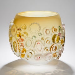 Common Ray Honey Caramel, a Unique Yellow Glass Centrepiece by Sabine Lintzen