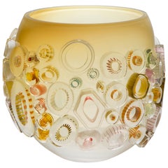 Common Ray Honey Caramel, a Unique Yellow Glass Centrepiece by Sabine Lintzen