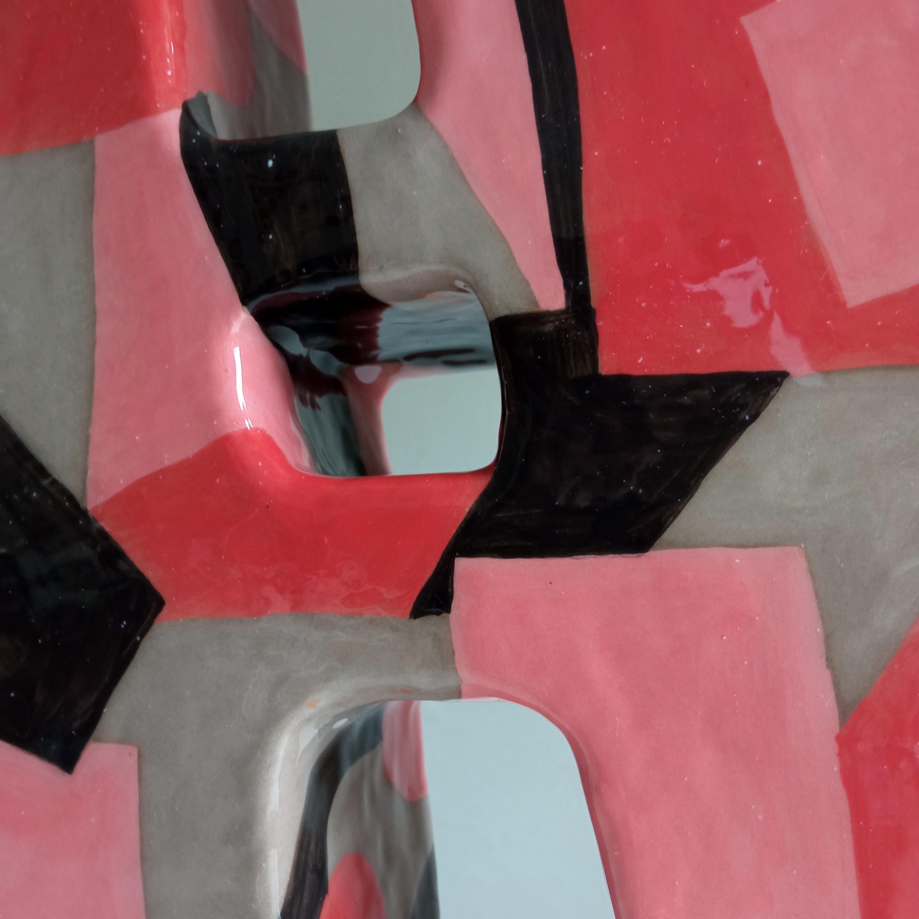 Hand-Painted COMMUNICATING VASES 1 - Terracotta- XXI Century - by Chiara Berta Artist For Sale