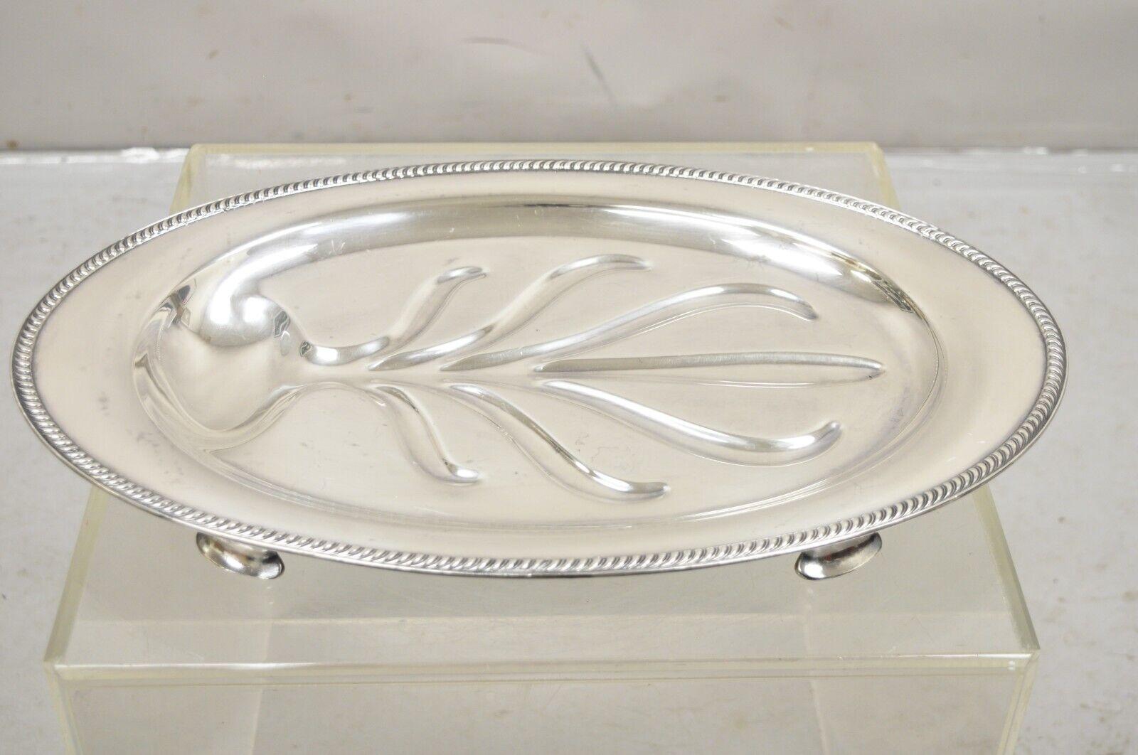 Community Plate English Regency Silver Plated Oval Meat Cutlery Serving Platter For Sale 6