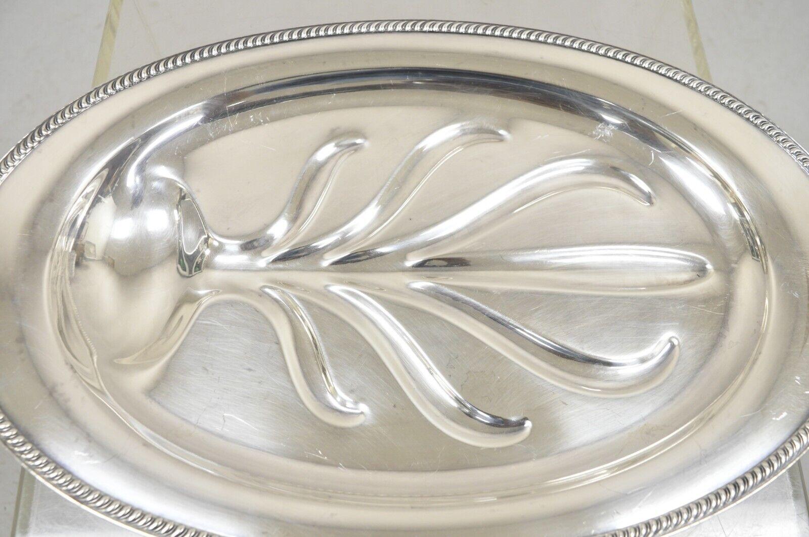 Community Plate English Regency Silver Plated Oval Meat Cutlery Serving Platter In Good Condition For Sale In Philadelphia, PA