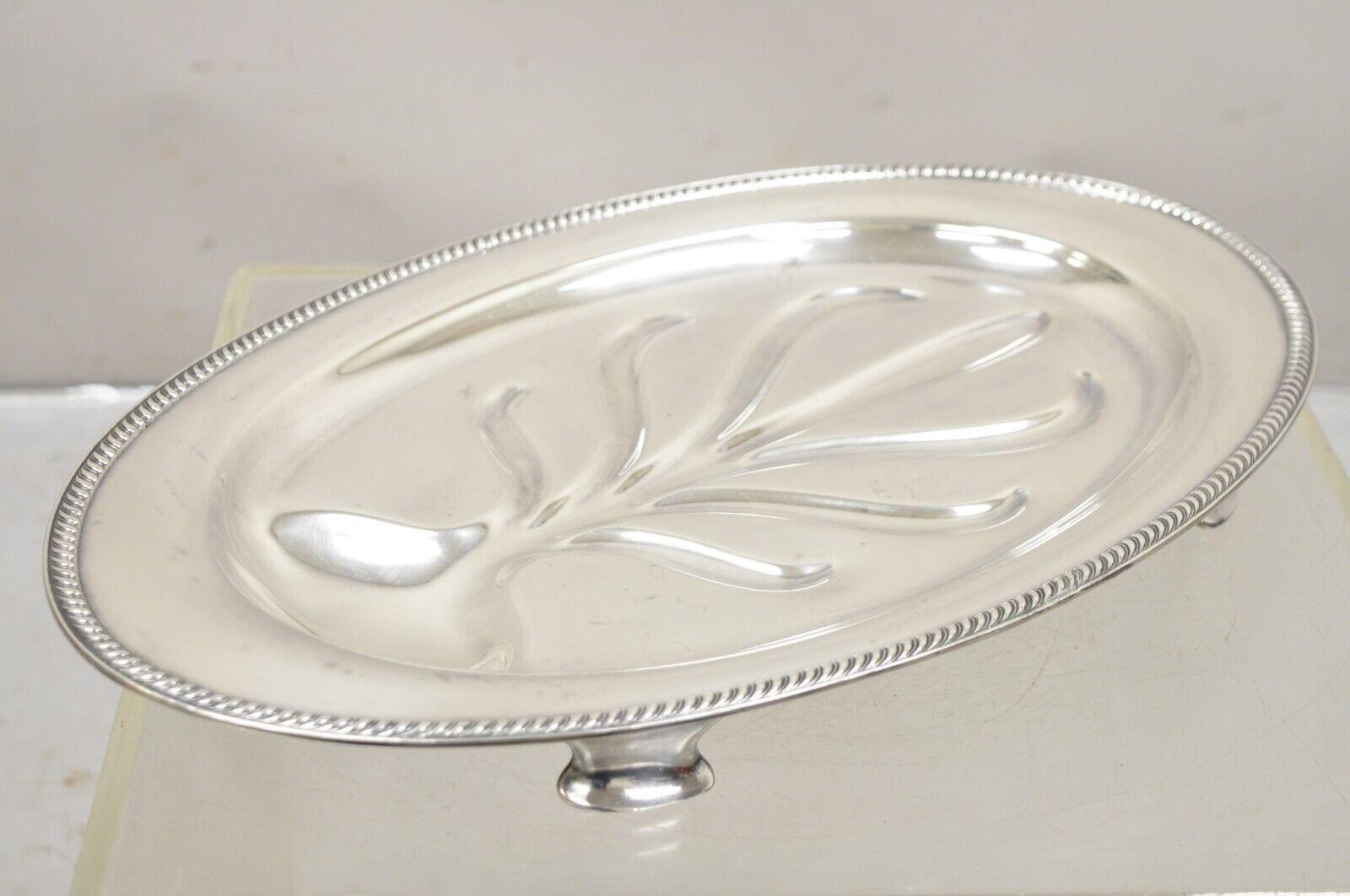 Community Plate English Regency Silver Plated Oval Meat Cutlery Serving Platter For Sale 5