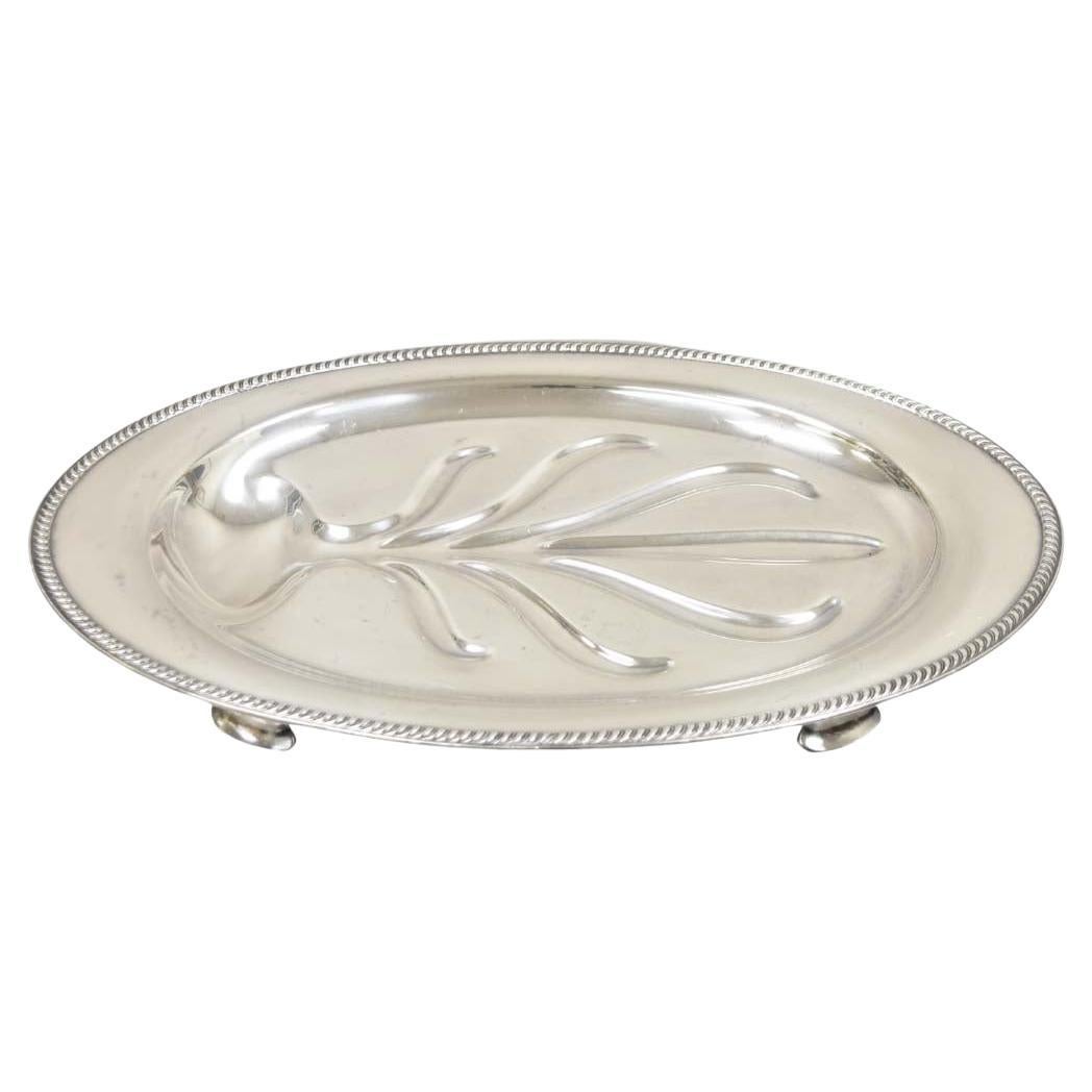 Community Plate English Regency Silver Plated Oval Meat Cutlery Serving Platter For Sale
