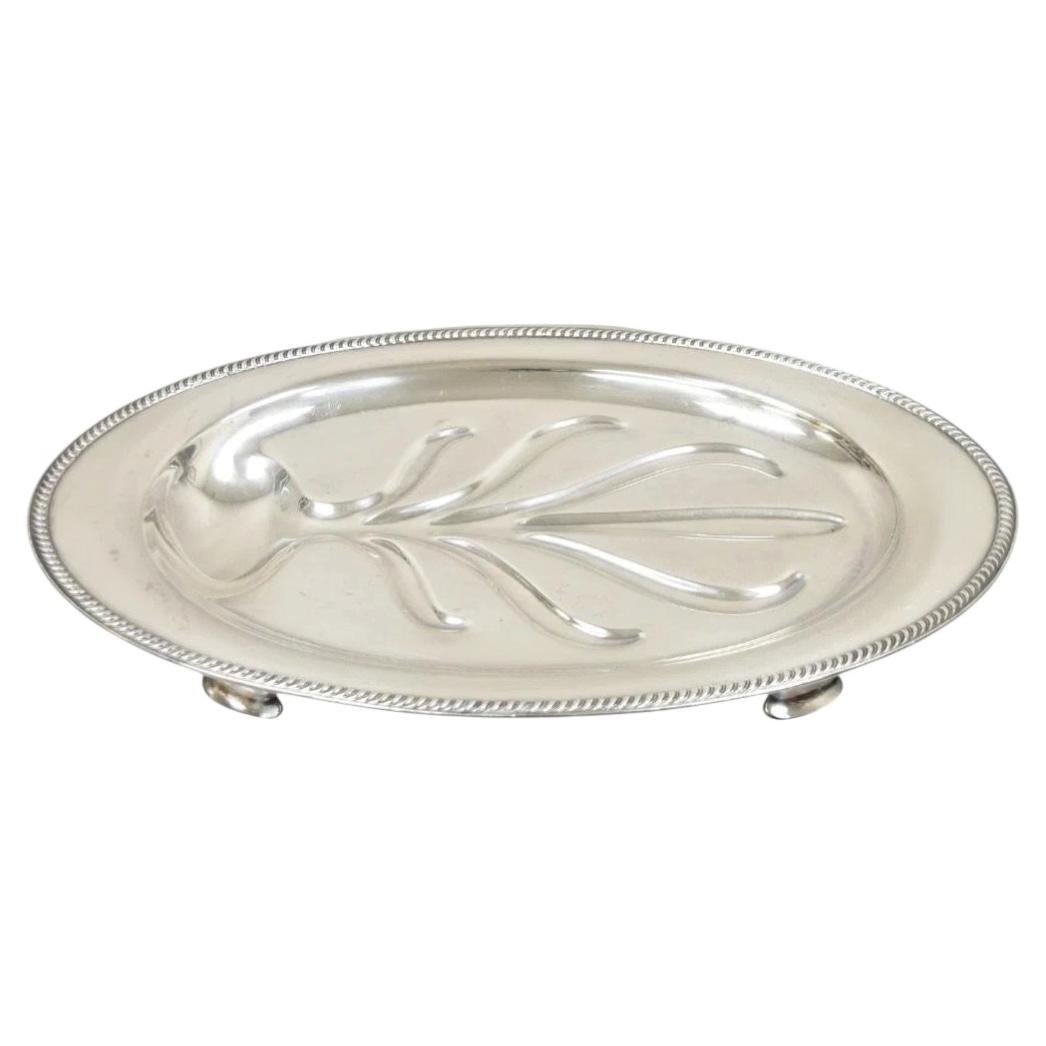 Community Plate English Regency Silver Plated Oval Meat Cutlery Serving Platter For Sale