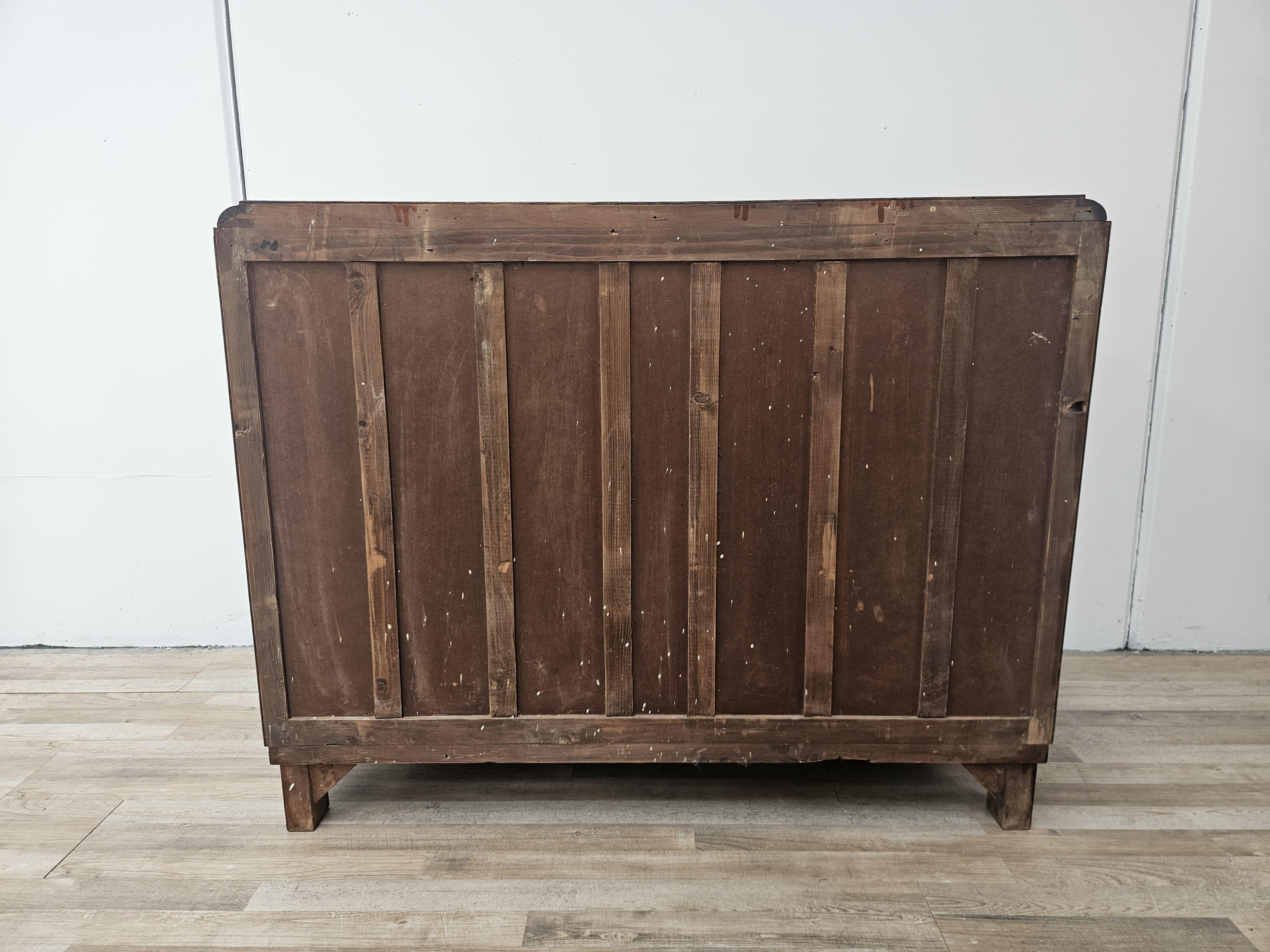 Comò Art Decò in piuma di mogano anni '40 en venta 10