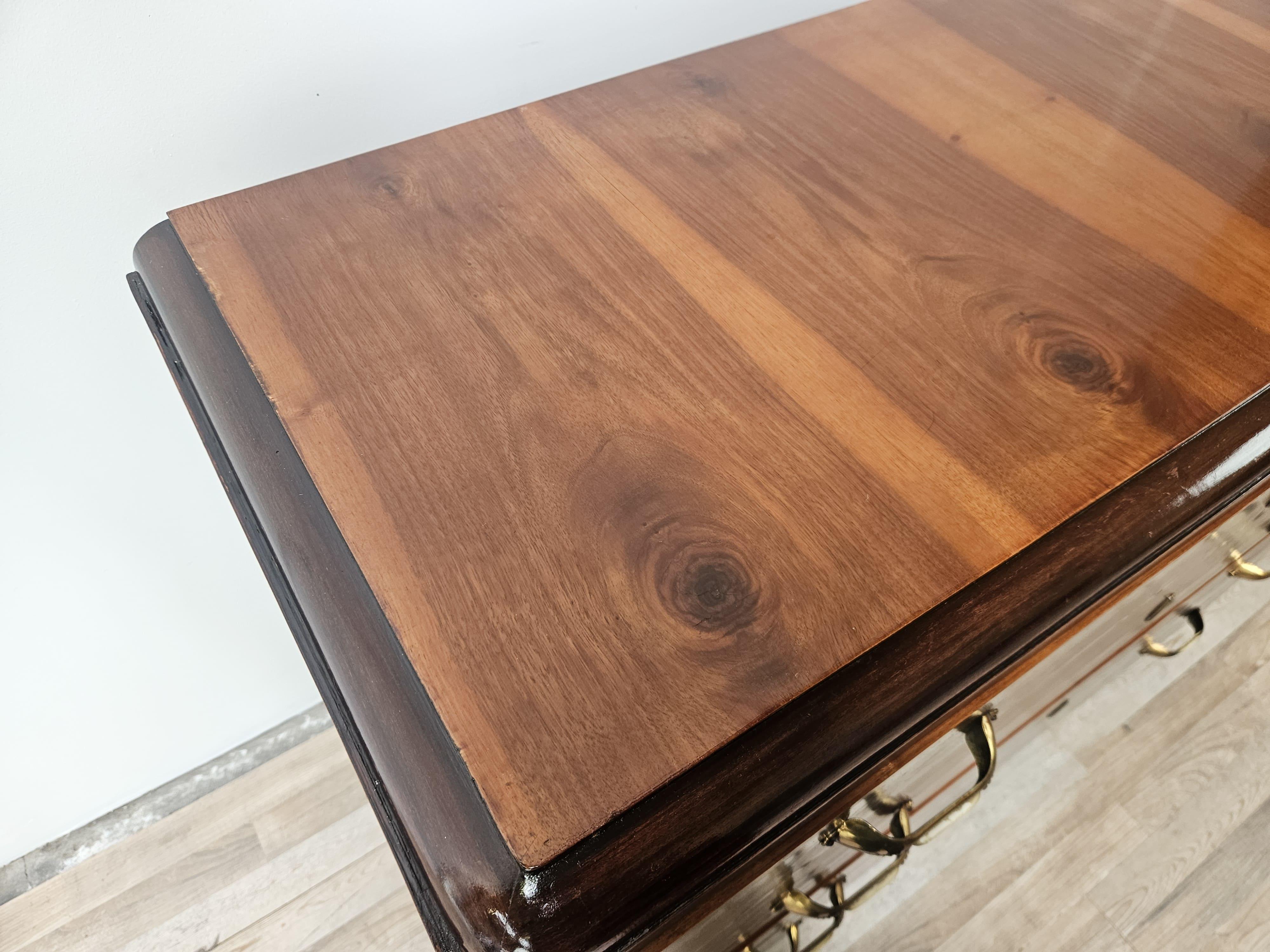 Comò Art Decò in piuma di mogano anni '40 en venta 1